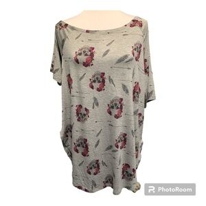 Torrid Super Soft Knits Off Shoulder Skull & Roses Size 1 NWT